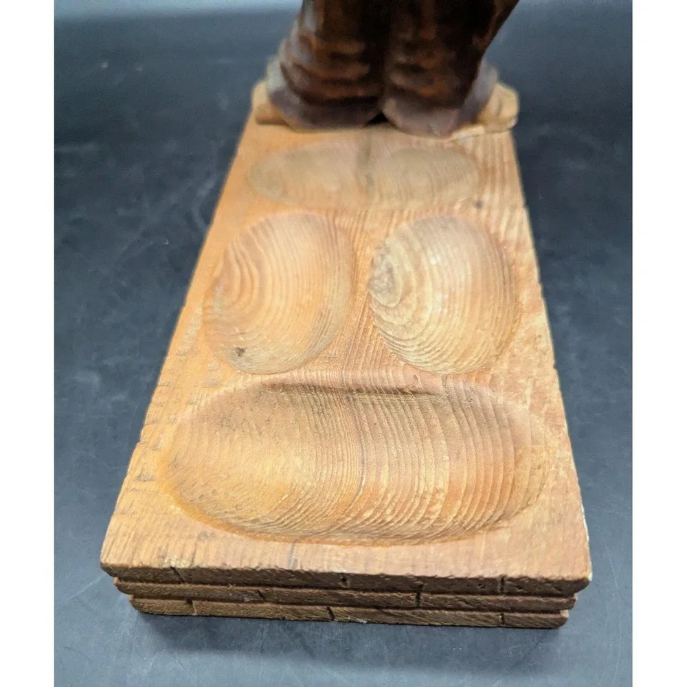 Vintage Hand Carved Wood Wooden Hobo In A Suit Pipe Holder